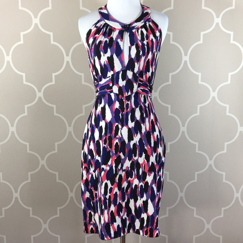 Guess brand key-hole dress M pink black purple